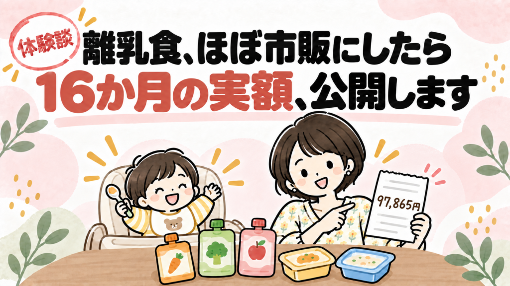 離乳食をほぼ市販にした16か月の実額97,865円を公開する体験談のアイキャッチ画像