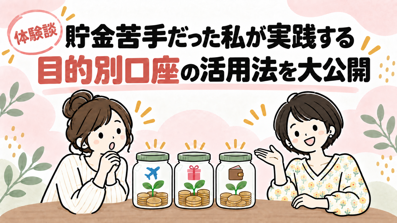 貯金苦手だった私が目的別口座の活用法を大公開する体験談記事のアイキャッチ