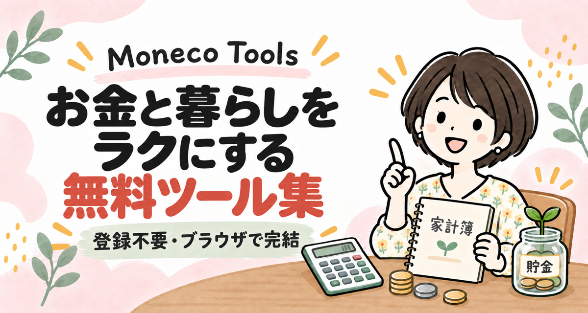 Moneco Tools お金と暮らしをラクにする無料ツール集 登録不要・ブラウザで完結