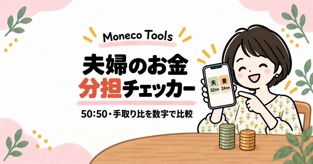 夫婦のお金分担チェッカー｜Monecoの無料ツール