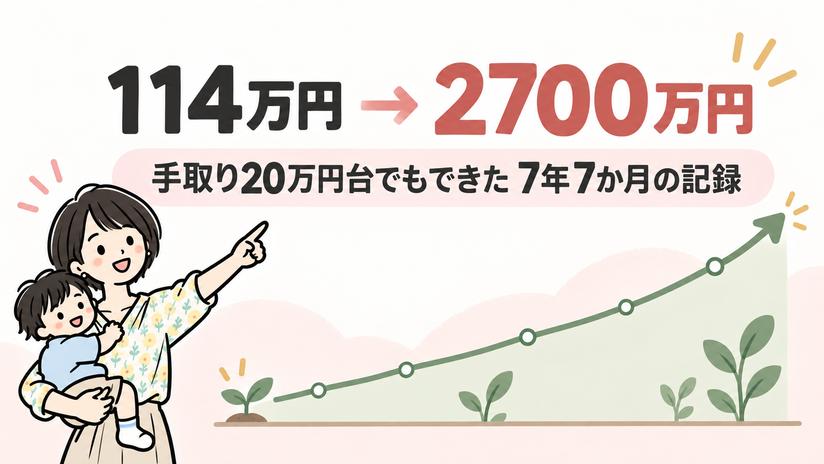 手取り20万円台のワーママが114万円から2700万円にした7年7か月の記録