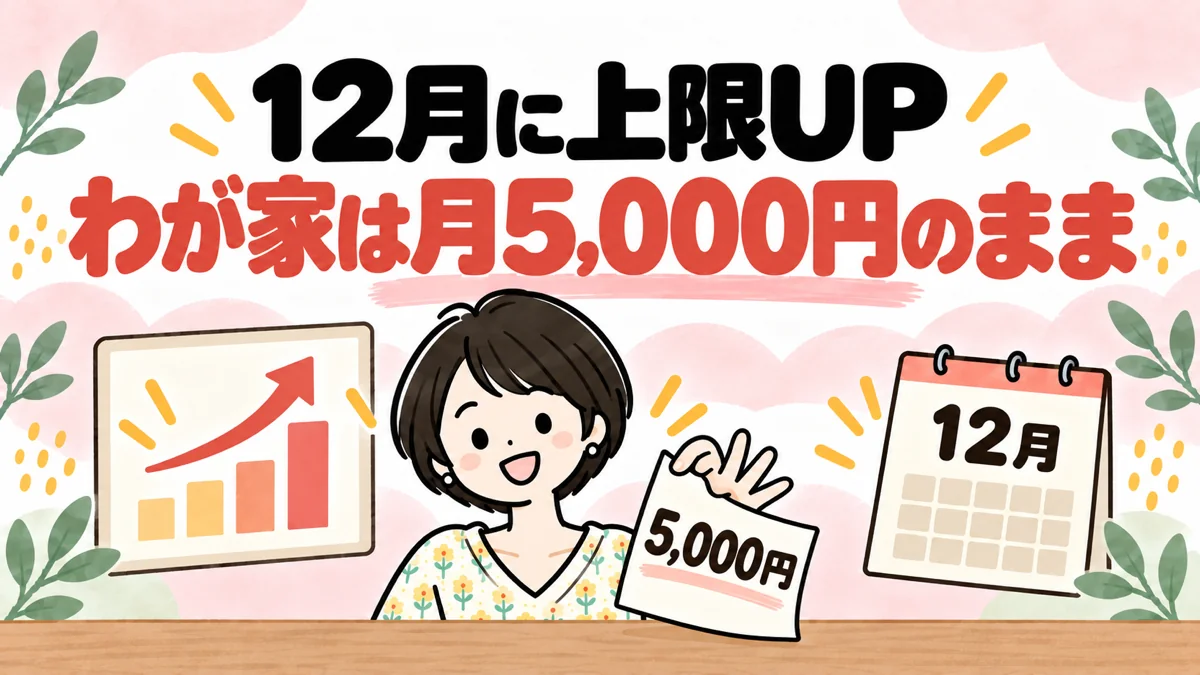12月に上限が上がっても、月5,000円のまま続けるなゆのイラスト