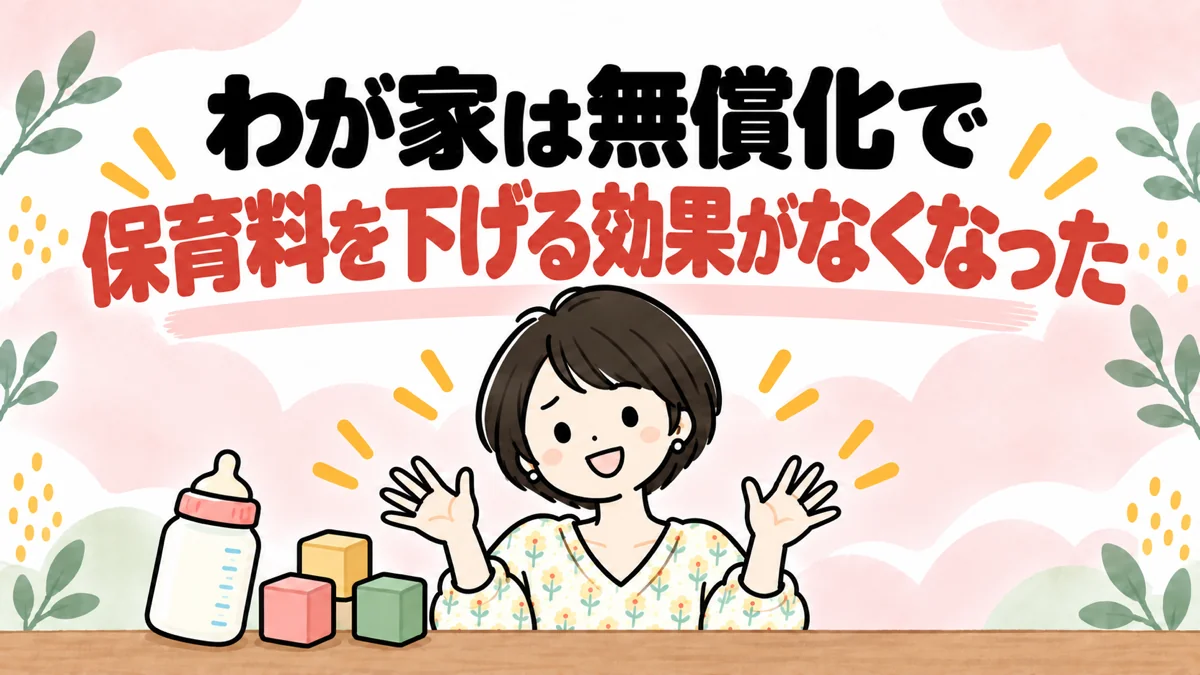 無償化で、わが家ではiDeCoで保育料を下げる効果がなくなったと話すなゆのイラスト